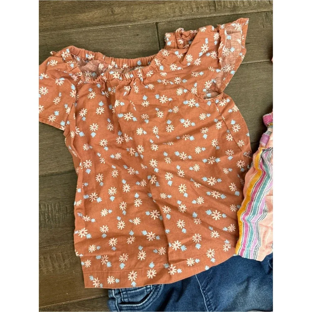 Girls Summer Outfit Bundle Jean Shorts Skirts Tops 3T